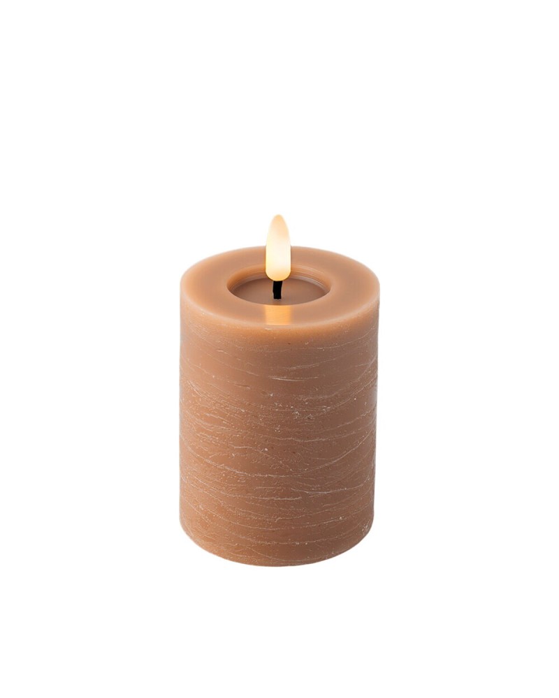 Lumineo Brown LED Candle, 7x11.2cm, Realistic Flame Effect
